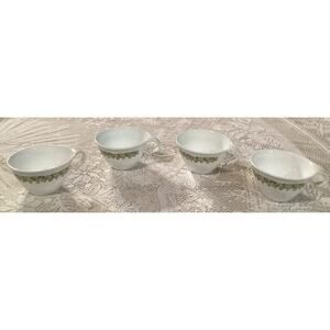 Vintage Corelle Crazy Daisy Spring Blossom Hook Handle Coffee Cups Set of 4